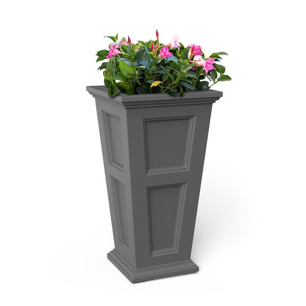 Fairfield 28 Tall Planter, Graphite Grey